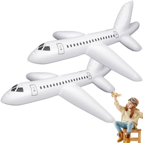 PRICES MAY VARY. A Double Package Deal: this package includes 2 pieces of the inflatable airplane balloons; It's a cost saving and practical deal that instantly doubles the decoration effect, filling your event space with a vibrant, exciting aviation ambiance Reliable PVC Material: embrace the quality of the airplane white party balloons as they're constructed using a solid PVC material; This material is not only robust but also tear resistant, promising your boys long term use; The solid PVC ma First Birthday Airplane Theme, Airplane 2nd Birthday Party, White Party Balloons, Airplane Themed Birthday Party, Airplane Balloon, Pilot Decor, Airplane Birthday Party Decorations, Plane Decor, Decorations Birthday Party