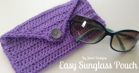 Crochet Eyeglass Cases, Sunglass Pouch, Crochet Phone Cases, Crochet Mobile, Crochet Case, Crochet Hack, Fall Crochet Patterns, Crochet Eyes, Easy Crochet Patterns Free