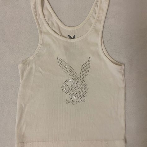 Cute Tank That Gives 2000’s Vibes And Has No Imperfections, Never Worn Playboy Clothes, Playboy Logo, Diy Clothes Design, Diy Fashion Clothing, Boy Shirt, Baggy Pants, Mode Ootd, Teenage Fashion Outfits, Dream Clothes