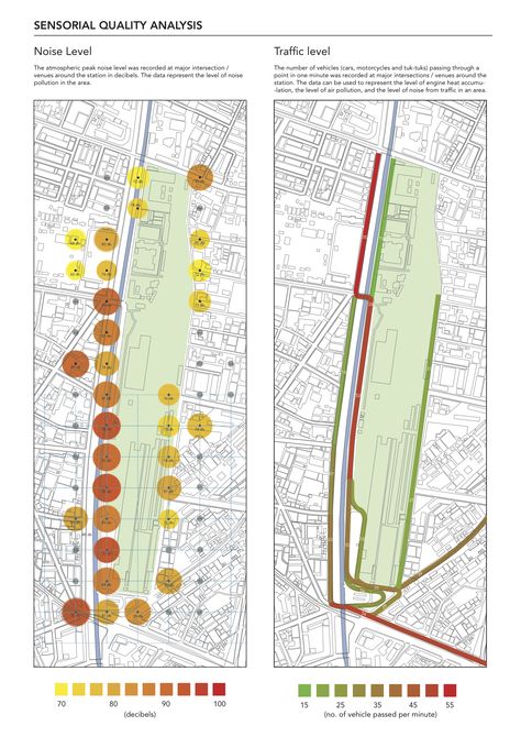 Hua Lumpong Sensory Map                          Analysis of Richardson bike routes for practice of presenting qualitative research into actionable insight Map Analysis, Bus Map, Site Analysis Architecture, Geometric Art Animal, Qualitative Research, Map Diagram, Traffic Analysis, Mental Map, Urban Analysis