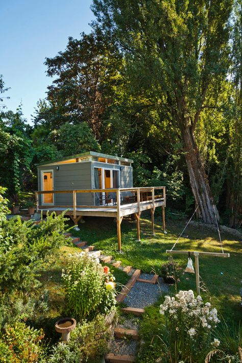 Comfy Homes, Tiny House Shipping Container, Guest Home, Cottage Studio, Shed Tiny House, Playground Areas, Modern Shed, Container Ideas, Barns Sheds