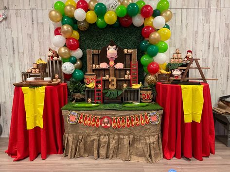 Donkey Kong Party Decorations, Donkey Kong Decorations, Donkey Kong Birthday Party Decorations, Donkey Kong Party Ideas, Donkey Kong Birthday Party, Donkey Kong Party, Twin Birthday Themes, Don King, Birthday Party Treats