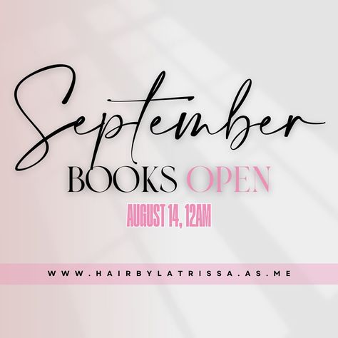 Hey Beauties, September Books with open promptly at 12 AM August 14. I look forward to seeing you next month!! My August books are still open, but are filling fast. Secure your back to school appointments asap !💕💕 ___________________________________________________ Link to book: www.hairbylatrissa.as.me Also in Bio🎀 • • • • #LatrissaOnTheSlayy #hair #hairstyles #sewin #wig #frontalsewin #frontalwig #closuresewin #closuresewin #closurewig #frontallikeclosure #closure #frontal #traditionalsewin... Fully Booked Appointments, Booked Appointments, September Books, Frontals Sew In, Fully Booked, Looking Forward To Seeing You, Closure Wig, Shop Ideas, Esthetician