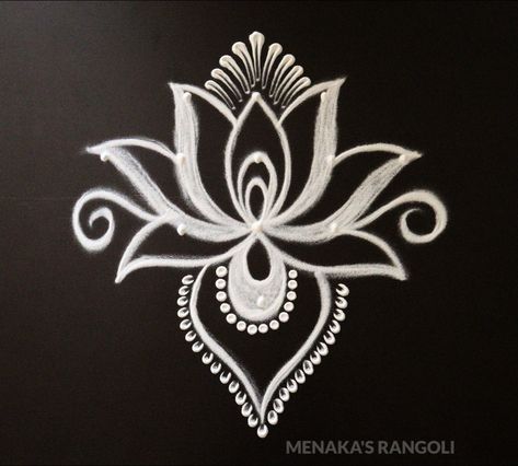 Rangoli Dot Designs, Kolam Rangoli Design, Lotus Rangoli, Pattern Design Drawing, Easy Rangoli Designs Videos, Very Easy Rangoli Designs, Rangoli Designs Photos, Alpona Design, Rangoli Simple