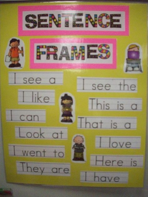 Writing Kindergarten, Kindergarten Anchor Charts, Writing Journaling, Sentence Frames, Learning Reading, Writing Station, Sentence Building, Kindergarten Language Arts, 1st Grade Writing