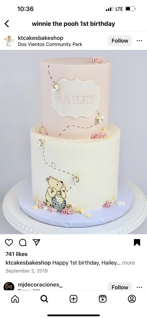 Winnie The Pooh Decor, Bear Baby Shower Cake, Winnie The Pooh Cake, Surprise Baby Shower, Pastel Baby Shower, Baby Shower Cakes Girl, Baby Shower Theme Decorations, Disney Baby Shower, Winnie The Pooh Birthday