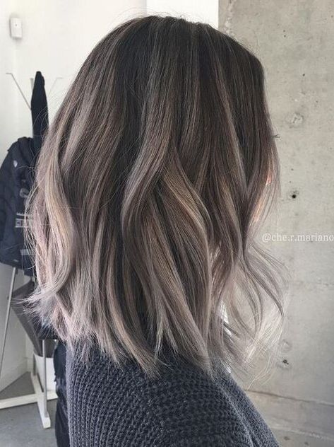 Charcoal Ash Brown Hair Color, Short Ombre Hair, Ash Brown Hair, Hair Color Balayage, Hair Envy, Hair Color Trends, Brown Hair Colors, Blonde Highlights, Ombre Hair