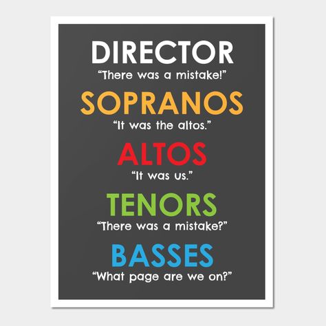 Choir Quotes Singing, Tenor Choir Memes, Choir Room Decor, Choir Poster, Choir Quotes, Choir Director Gifts, Choir Humor, Director Gifts, Choir Shirts