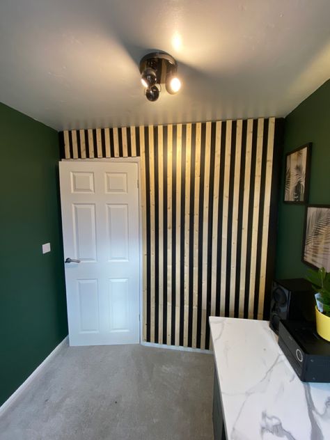 Slatted Walls, Hidden Cupboard, Buy My House, Moody Bedroom, Wood Slat Wall, Green Room, Kitchen Extension, Green Rooms, Slat Wall