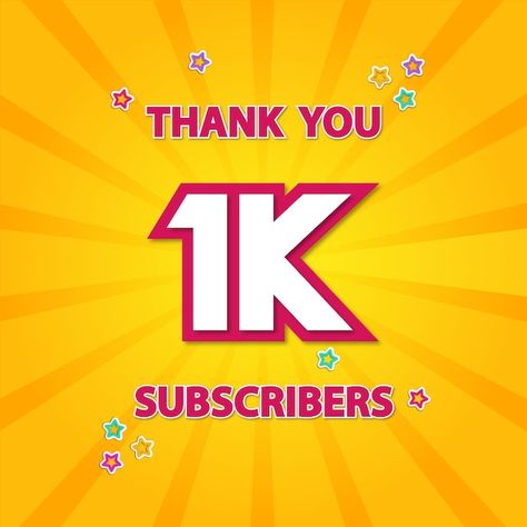 1k Subscribers Thank You, Thank Giving, Community Poster, 1k Subscribers, Banner Illustration, Social Media Community, Thank You Friend, Premium Vector, Graphic Resources