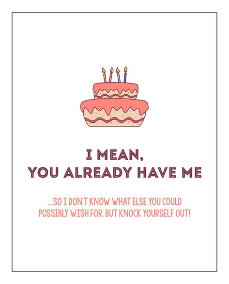 Printable Funny Birthday Card For Him Funny Birthday Boyfriend, Funny Cards For Husband Birthday, Love Birthday Cards For Him, Birthday Card For Boyfriend Ideas, Funny Quotes For Birthday Cards, Cute Birthday Cards Printable, Funny Cards For Birthday, Funny Things To Say In A Birthday Card, Birthday Card Funny For Him