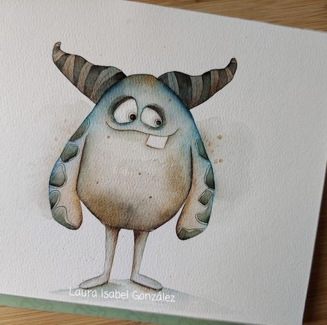 Watercolor Creatures, Monster Watercolor, Monster Models, Cute Monsters Drawings, Doodle Monster, Monster Drawing, Monster Illustration, Monster Characters, Monster Art