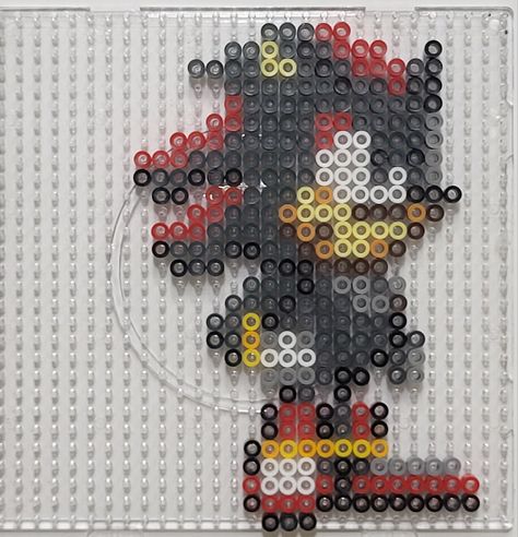 Shadow the Hedgehog Perler Beads Pattern Sonic Perler Beads Pattern, Shadow The Hedgehog Perler Beads, Shadow Perler Beads, Perler Beads Pattern, Hedgehog Craft, Sonic & Knuckles, Perler Ideas, Pearl Beads Pattern, Hamma Beads