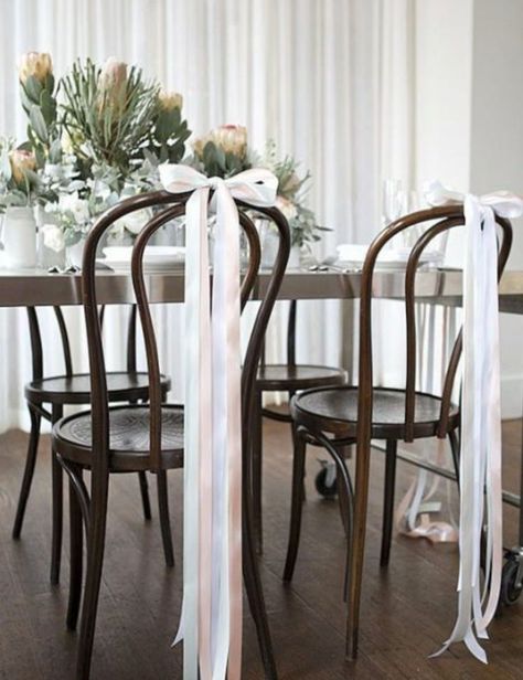 Found on Google images, Simple chair deco with ribbon Dream Bedroom Luxury, Wedding Reception Chairs, Simple Chair, Garden Party Bridal Shower, Chair Bows, Ceremony Chairs, Wedding Chair Decorations, Wedding Decor Inspiration, Future Wedding Plans