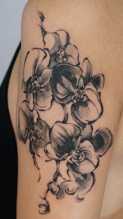 M Tattoos, Orchid Tattoo, Funky Tattoos, Sick Tattoo, Cute Tiny Tattoos, Beautiful Tattoo, Tattoo Portfolio, Face Tattoos, Next Tattoo