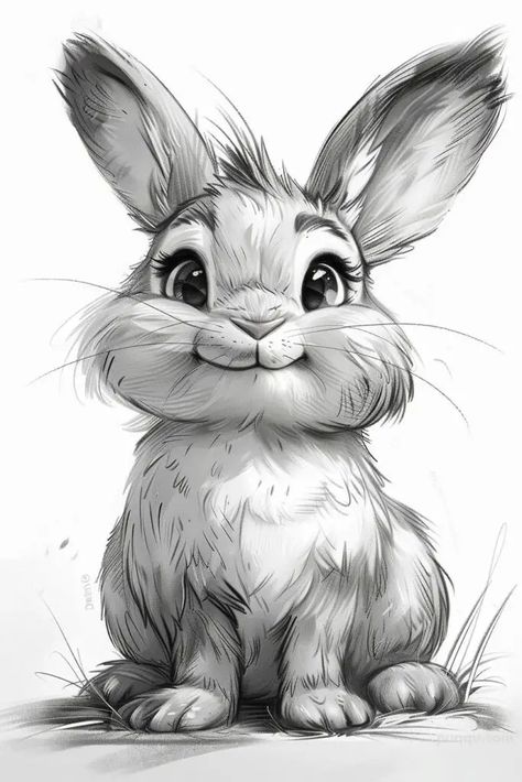 cute-and-easy-doodles-10 Cute And Easy Doodles, Doodles To Draw, Simple Drawing Ideas, Doodle Doodle, Rabbit Drawing, Pencil Drawings Of Animals, Easy Doodles, Cnc Engraving, Bunny Drawing