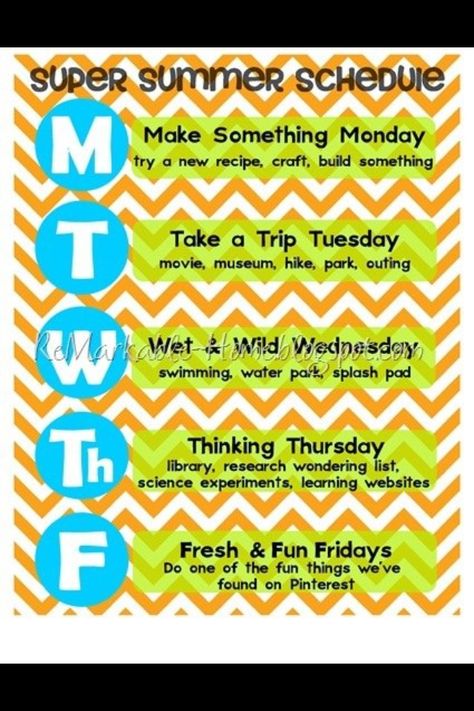 Monday-Friday activities for the summer. Summer Schedule, Kids Schedule, Learning Websites, Summertime Fun, Summer Bucket Lists, Summer Bucket, Summer School, Summer Kids, Craft Activities