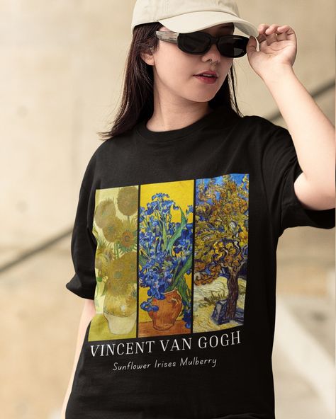 Turn heads with the elegance of Van Gogh in a sleek black tee. Wear art, make a statement. 🎨 #TshirtXVanGogh #ArtisticEdge #unisexfashion Van Gogh Painting, Oversized Crop Top, Vincent Van Gogh Paintings, Van Gogh Paintings, T Shirt Oversized, Vincent Van Gogh, Cropped Hoodie, Oversized Tshirt, Crop Tank