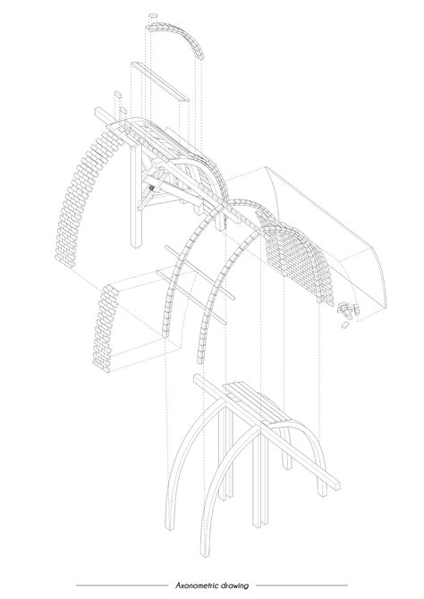 Axonometric Drawing Construction Attic Process Framework Drawing Construction, Axonometric Drawing, Structure Architecture, Construction Process, Clothes Hanger, Door Handles, Lab, Architecture, Drawings