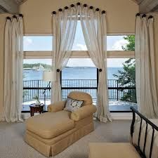 Curtain pegs? Good for patio doors or where you don't plan on wanting to close them, I s'pose. Traditional Bedroom Design, Window Treatments Bedroom, Large Window, Curtain Ideas, Bedroom Windows, Traditional Bedroom, Dreamy Bedrooms, Contemporary Bathrooms, Arched Windows