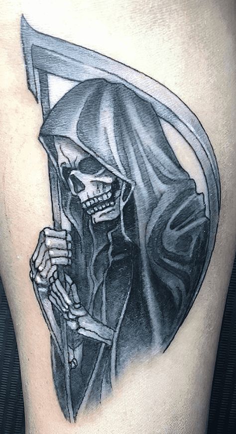 Faceless Grim Reaper Tattoo, Tattoo Ideas Grim Reaper, Grim Reaper Holding Hourglass Tattoo, Girly Grim Reaper Tattoo, Grim Reaper Rib Tattoo, Inner Forearm, Inner Forearm Tattoo, Don't Fear The Reaper, Grim Reaper Tattoo