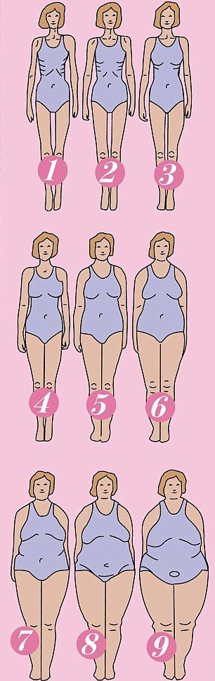 How women REALLY see their bodies: We asked four women to pick their shape from a chart of body types used by psychologists with fascinating results... Size 4 Body Image, Size 12 Body Image, Size 10 Body Real Women, Size 6 Body Image, Pudgy Body Type, Average Body Type, Body Shape Chart, Vegan Probiotics, Average Woman