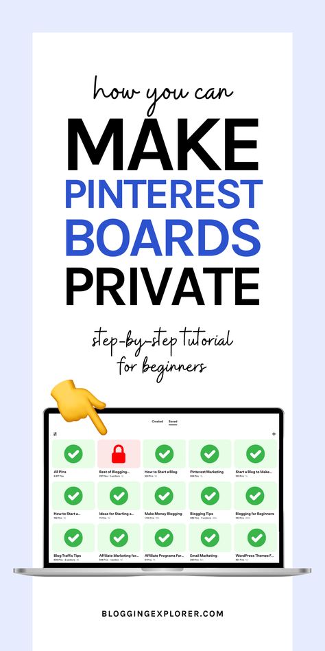 How do you make Pinterest boards private to hide them from others? If you follow a Pinterest marketing strategy to drive free traffic to your blog or website, you can use private Pinterest boards to save off-topic ideas without cluttering your Pinterest profile with a bunch of irrelevant and unrelated boards. In this guide I'll show you how to create secret Pinterest boards or make existing boards private. Save this pin for later! Secret Boards On Pinterest How To Use, Topic Ideas, Learn Pinterest, Pinterest Help, Pinterest Analytics, Secret Boards, Pinterest Profile, Pinterest Marketing Strategy, Pinterest Strategy