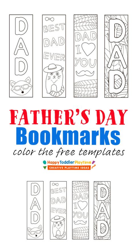 Fun Printable Father's Day Bookmarks to Colour Fathers Day Bookmark From Kids, Father’s Day Bookmark, Fathers Day Bookmark, Fathers Day Printables, Free Printable Bookmarks, Father's Day Activities, Free Printable Crafts, Father's Day Specials, Bookmark Craft