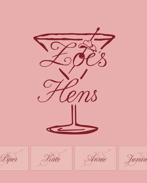 Menu and place card design for Zoë’s Hens! Love loved working on this one! Event stationery packages coming soon🍸🤠 Place Card Design, Menu And Place Card, Event Stationery, Hens Party, Stationery Packaging, Place Card, Hen Party, Card Design, Illustration Design