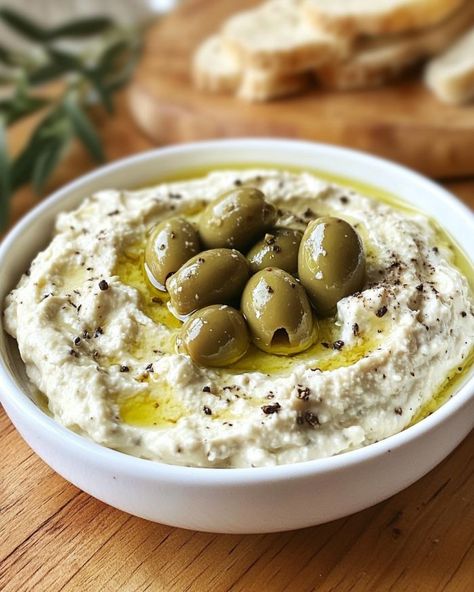 Hands down, my hubby's fave dip! Best part? Only 4 ingredients! Cottage Recipes, Cottage Meals, Olive Dip, Marinated Olives, Southern Kitchen, Southern Kitchens, Christmas Food Gifts, Small Bites, Food Gifts