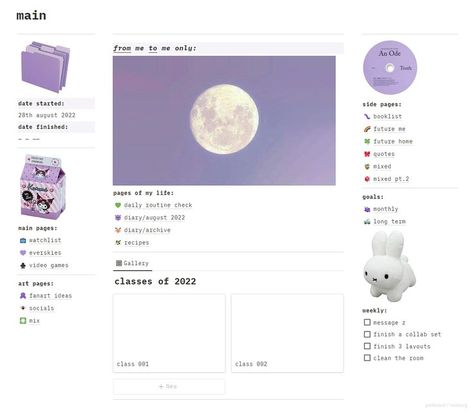 purple aesthetic notion main page template Purple Aesthetic Notion, Google Site Templates, Coffee Site, Purple Room Aesthetic, About Me Template, Aesthetic Notion, Page Setup, Wallpaper Purple, Purple Rooms