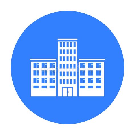 Hospital icon. Single building icon from the big city infrastructure. stock illustration City Infrastructure, Hospital Icon, Building Icon, Blue Icon, The Big City, Blue Abstract Art, Art Blue, Big City, Stock Illustration