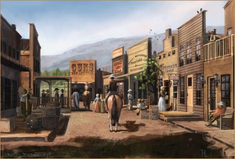 Old West Town Wallpapers - Top Free Old West Town Backgrounds - WallpaperAccess Cowboy Town, Town Drawing, Old Western Towns, Old West Town, Western Saloon, Old Western, Western Artwork, West Town, Western Town