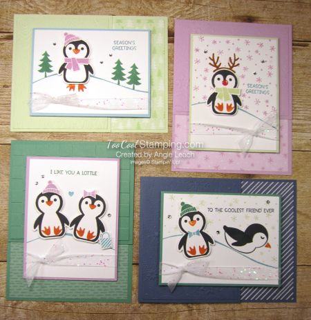 Penguin Builder Punch, Penguin Punch, Wild Background, Penguin Christmas Cards, Stamped Christmas Cards, Penguin Christmas, Hand Made Greeting Cards, Homemade Christmas Cards, Stampin Up Christmas Cards