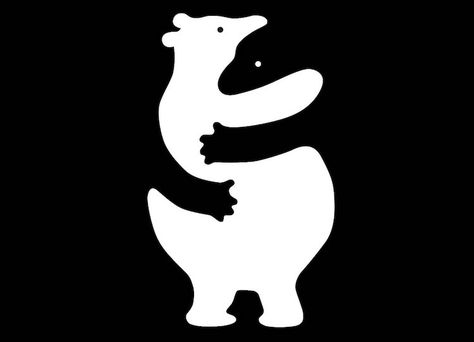 Negative Space Art Negative Space Illustration Negative Space Graphic Design Negative Space Graphic Design, White Bears, Negative And Positive Space, Negative Space Art, Negative Space Design, Negative Space Logos, Logo Animal, Space Drawings, Space Illustration