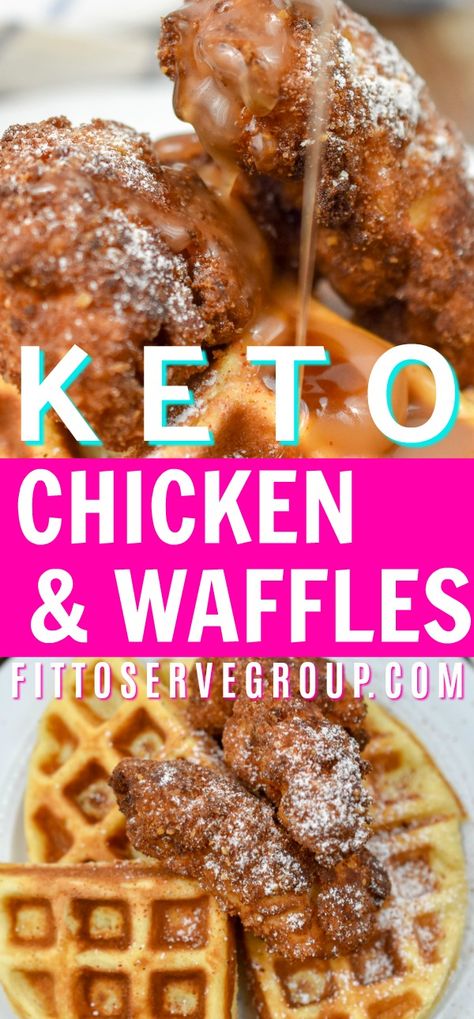 Chicken And Waffles Recipe, Fried Chicken Waffles, Keto Entrees, Keto Waffles, Dinner Board, Chaffle Recipes, Low Carb Waffles, Keto Fried Chicken, Keto Chaffle