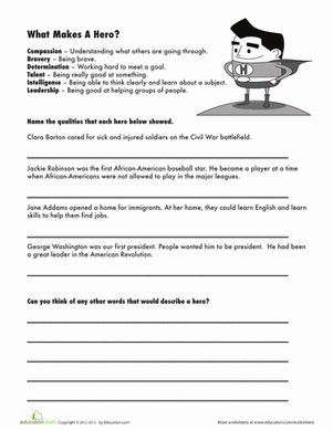 As your child is reading biographies about heroic Americans, challenge her to think about what kind of qualities make up a hero. Tall Tales Activities, Third Grade History, What Makes A Hero, What Is A Hero, Super Hero Powers, Cub Scouts Wolf, Jane Addams, Wolf Scouts, Clara Barton