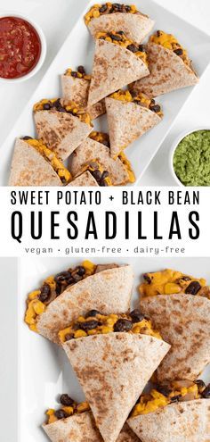 Sweet Potato Quesadilla Recipes, Healthy Vegan Quesadillas, Vegan Recipes With Tortillas, Activated Yeast Recipes, Sweet Potatoes Snacks Healthy, Easy Vegan Quesadilla, Easy Vegan Recipes Healthy Lunch, On The Go Vegan Meals, Sweet Potatoes Vegan Recipes