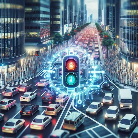 🚗 AI in Traffic Signal Optimization: AI adjusts traffic lights in real-time to reduce congestion. Could AI make city traffic flow smoother? #TrafficOptimization Youtube Traffic, City Traffic, Traffic Congestion, Traffic Signal, Traffic Lights, Traffic Jam, Traffic Light, Public Transport, Poster Making