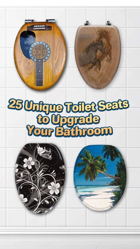 Unique Toilet Seats, Painted Toilet Seats, Toilet Seat Design, Wooden Toilet Seats, Public Toilet, Elongated Toilet Seat, Pinterest Crafts, Diy Toilet, Elongated Toilet