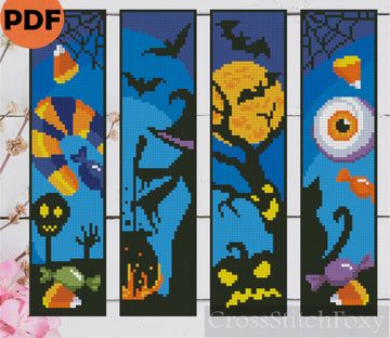 Halloween Bookmarks Cross Stitch Patterns Cross Stitch Witch, Bookmarks Cross Stitch, Witch Cross Stitch Pattern, Halloween Bookmarks, Witch Cross Stitch, Halloween Cross Stitch, Pumpkin Cross Stitch, Halloween Cross Stitch Patterns, Pixel Art Templates