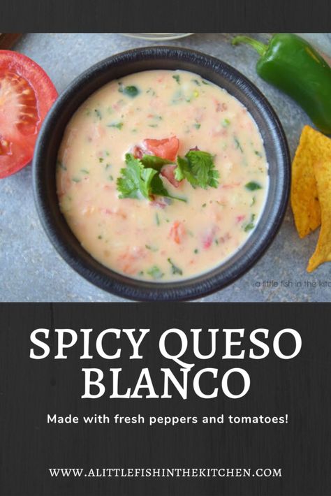 Spicy Queso Dip, White Cheese Dip, White Queso Dip, Spicy Queso, Appetizer Table, Fresh Appetizers, Spicy Appetizers, Soup Appetizers, Low Carb Appetizers