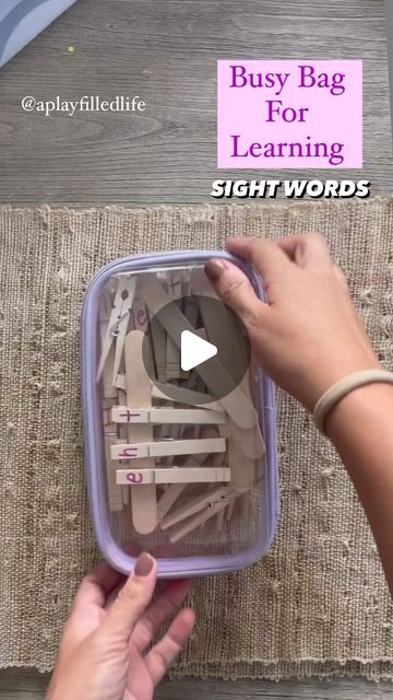 Gina, M.SpEd, CAGS Ed. on Instagram: "Craft sticks & clothespins are a magical combination! This busy bag is perfect to take on-the-go: in the car, to restaurants; doctors office, airplane rides or sporting events! It was a STAPLE in my kinder classroom!! ⭐️Fine motor skills hard at work. ⭐️Engaging & hands-on activity. ⭐️Letter identification, sound production & sight word reading. #learningtoread #kindergarten #handsonlearning" Reading Kindergarten, Learning Games For Toddlers, Word Reading, Sound Production, Alphabet Sounds, Learning Sight Words, Sight Word Cards, Kids Motor Skills, Doctors Office