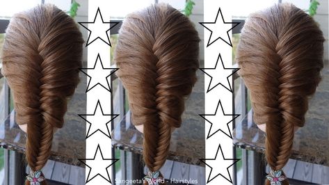 #fishtailbraid #sangeetasworld Fishbraid Tutorial Fishtail, Dutch Braid, Fish Tail Braid, French Braid, Braids, With Friends, Friends Family, Hairstyles, The World