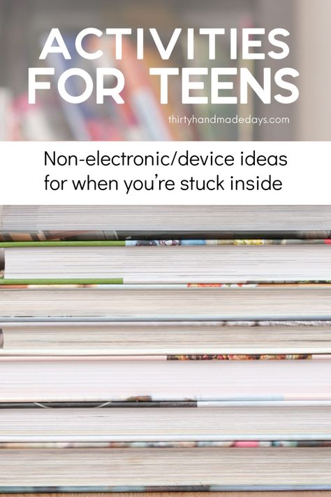 Non electronic/device ideas for when you're stuck inside! Something for everyone - art, science, math, music, sports and more. www.thirtyhandmadedays.com Mommy Material, Family Activities Preschool, Quarantine Activities, Conference Ideas, Teen Programs, Story Writing Prompts, Youth Activities, Reunion Ideas, Mom Ideas