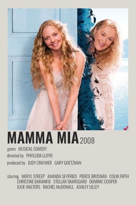 [ alternative minimalist polaroid movie tv show poster ] [ mamma mia! the movie ] Mamma Mia Polaroid Poster, Mama Mia Movie Poster, Mama Mia Pictures, Mamma Mia Wall Prints, Mamma Mia Polaroid, Mamma Mia Room Decor, Mama Mia Poster, Mama Mia Aesthetic Wallpaper, Mama Mia Wallpaper