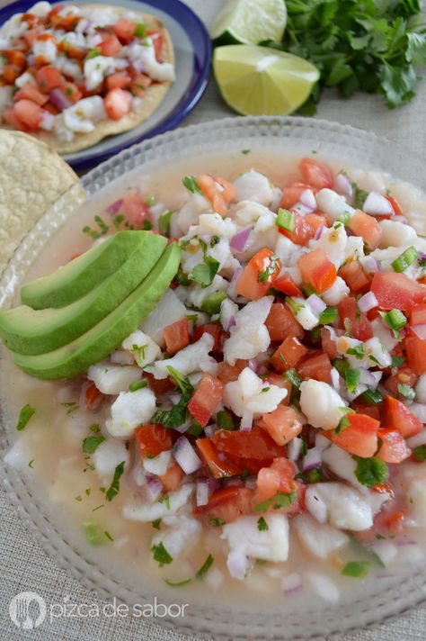 Ceviche de pescado www.pizcadesabor.com Ceviche Recipe Fish, Ceviche Fish, Ceviche Recipes, Fish Ceviche, Authentic Mexican Recipes, How To Make Fish, Ceviche Recipe, Best Mexican Recipes, Mexico Food