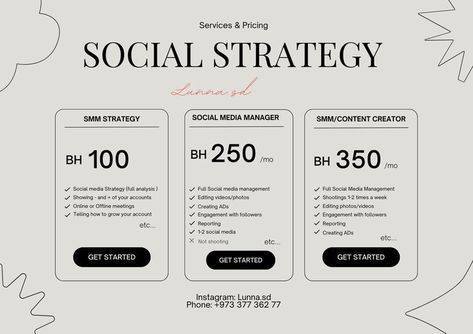 Social strategy pricing 😍 Social Media Pricing Packages Template, Social Media Price Packages, Social Media Packages Pricing Design, Social Media Packages Pricing, Social Media Management Packages, Social Media Marketing Pricing, Social Media Pricing, Strategy Infographic, Social Media Management Business Social Media Pricing Packages Template, Social Media Price Packages, Social Media Packages Pricing Design, Social Media Packages Pricing, Social Media Management Packages, Marketing Price List, Social Media Mood Board, Social Media Pricing, Social Media Marketing Pricing