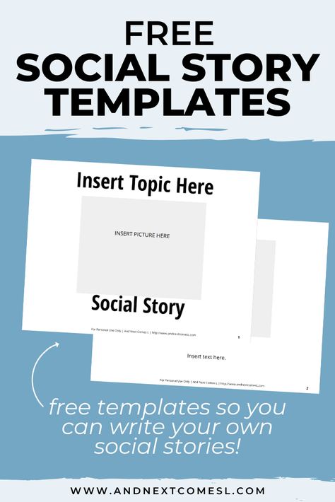 Blank social story templates - free too! Social Story For Kids, Social Stories Free, Behavior Visuals, Social Skills Lessons, Sensory Diet, Self Contained Classroom, Social Story, Social Skills Activities, Teaching Social Skills