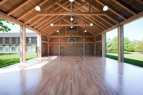 Farm Basketball Court, Indoor Basketball Court Garage, At Home Basketball Court, Barndominium With Basketball Court, Pole Barn Basketball Court, Barn With Basketball Court, Outdoor Basketball Court Ideas, Indoor Basketball Court In House, Covered Basketball Court